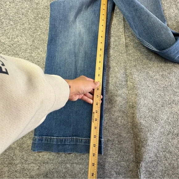 Pilcro Wide Leg Jeans Skipper Blue High Rise Denim Minimalist Size 26 Casual - Picture 6 of 16